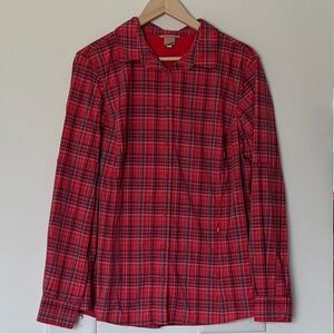 Duluth Trading Co Red Plaid Long-Sleeve Button-Down Shirt